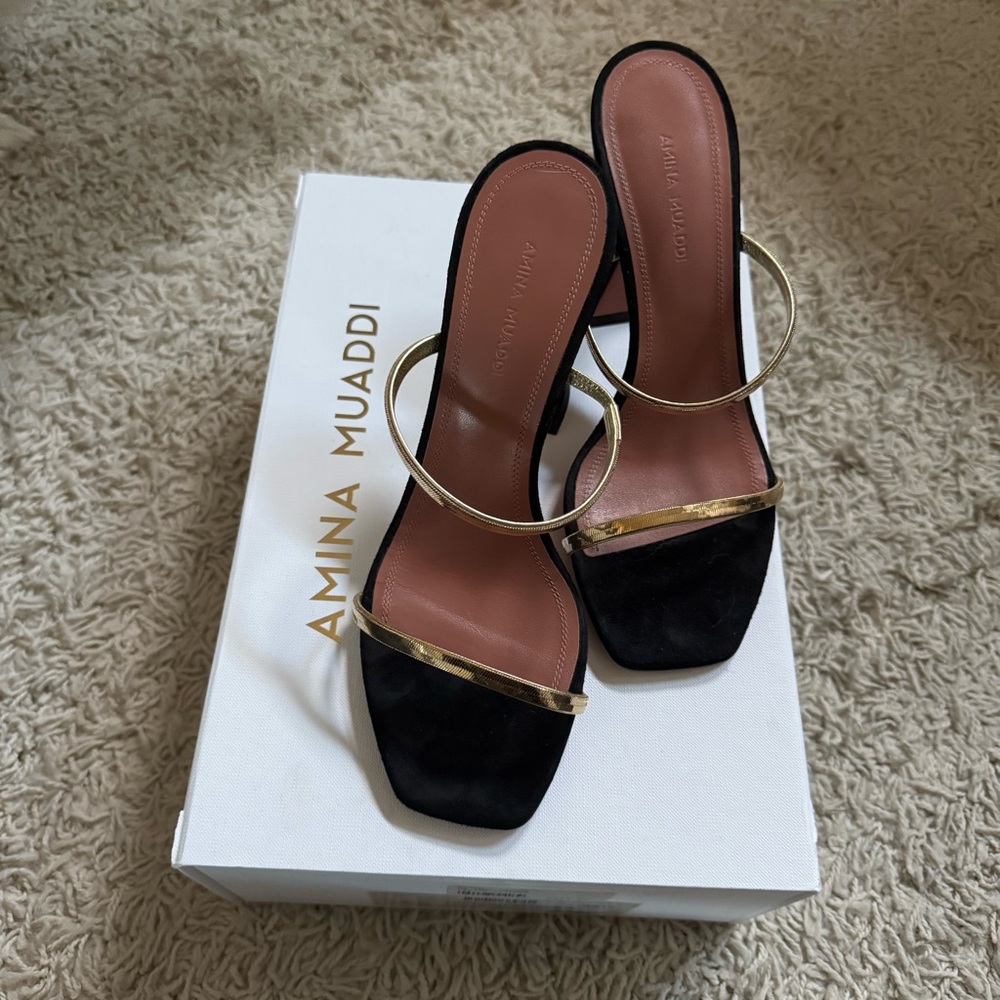 Amina Muaddi Henson Slide Sandals - Picture 3 of 6